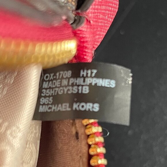 Michael Kors Emmy Small Dome Satchel Handbag  - Brown/Red - Preowned - Picture 7 of 7